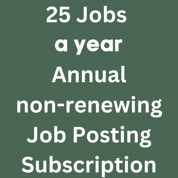 Image with text saying 25 jobs a year Annual Job package subscription